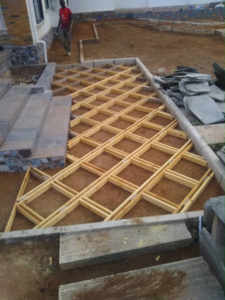 Stone-Clad Stairway & Deck — Carpentry Stage